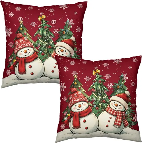 Vista 36 de Juego de 2 fundas de almohada de 16 x 16 pulgadas, diseño patriótico de bandera estadounidense con estrellas para exteriores, estilo casa de campo