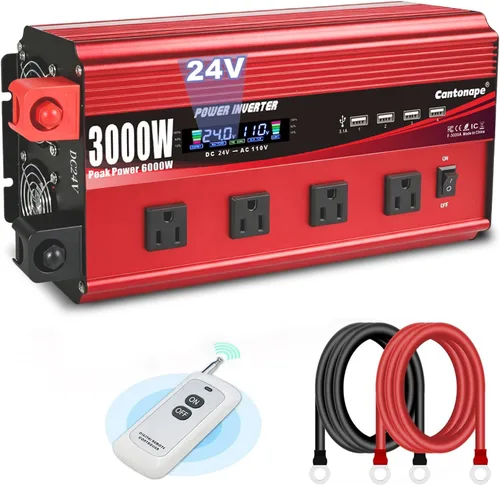 Vista 11 de Inversor de corriente 2000W 12V a 110V/120V DC a CA con pantalla LCD