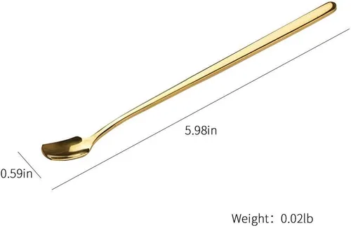 Vista 2 de COMIART - Cucharas de té helado de mango largo para mezclar, 6.7 pulgadas, cabeza cuadrada, cucharaditas de café, cucharas de cóctel, ideal para uso