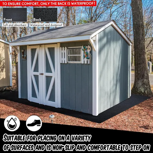 Vista 6 de Haull - Tapete para cobertizo de almacenamiento al aire libre, tapete impermeable para cochera al aire libre, tapete de patio acolchado y suave