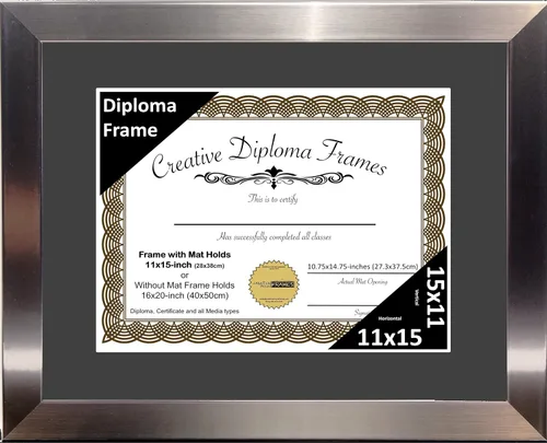Vista 9 de Creative Picture Frames Carnegie - Marco de diploma de acero inoxidable con acabado de acero inoxidable de 6 x 8 pulgadas con caballete de vidrio