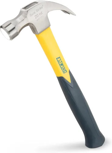 Vista 5 de ESTWING Sure Strike Hammer - Martillo de garra curvada de 16 onzas con cara lisa y mango de fibra de vidrio, MRF16C