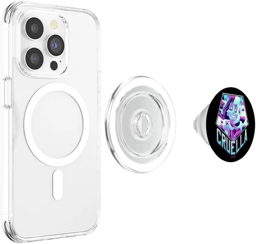 Vista 4 de Disney Villains Cruella Neon Portrait PopSockets MagSafe PopGrip para iPhone