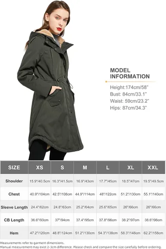Vista 6 de Orolay Parka Abrigo de invierno con forro polar grueso para mujer con bolsillos