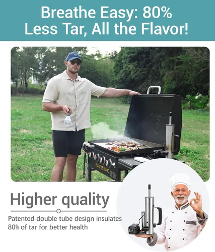 Vista 4 de Generador de humo para queso, tubo de humo para ahumador de pellets, fabricante de humo eléctrico portátil, accesorios de ahumador para exteriores