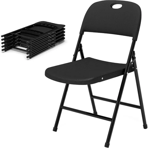 Vista 11 de Sillas plegables, silla plegable de plástico, sillas plegables de metal resistente de plástico para exteriores, asiento comercial plegable