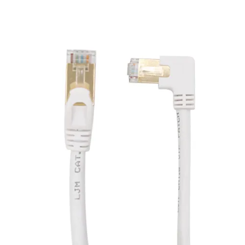 Vista 9 de Cable Ethernet Cat6 de 90 grados en ángulo recto hacia abajo, cable Ethernet de ángulo recto Cat 6 para PC, router, módem, impresora, caja de TV
