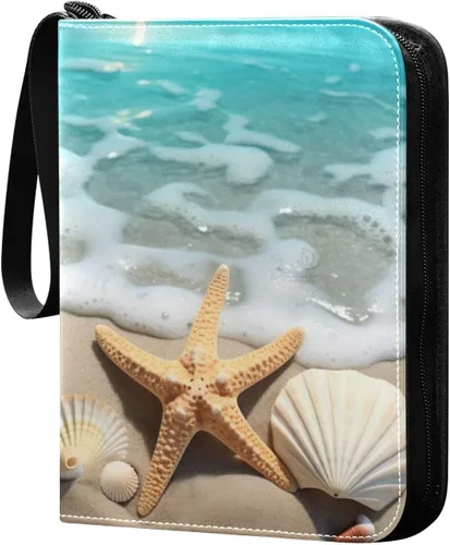 Vista 2 de Beach Shells - Carpeta impermeable para tarjetas intercambiables, 400 bolsillos, estuche de exhibición con fundas para tarjetas, juego