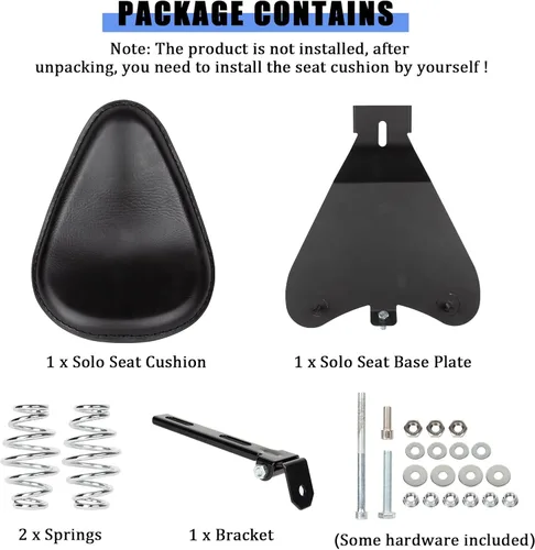 Vista 7 de PSLER Juego de asiento SOLO, PSLER Juego de resorte para motocicleta con cojín y soporte para asiento SOLO para Sportster XL 883 1200 Chopper Bobber