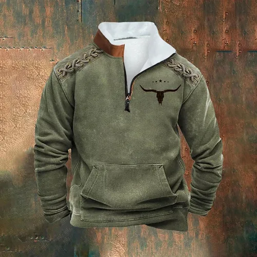 Vista 2 de Sudadera victoriana con capucha para hombre, ajuste holgado, manga larga, cuello para invierno, otoño, 2024