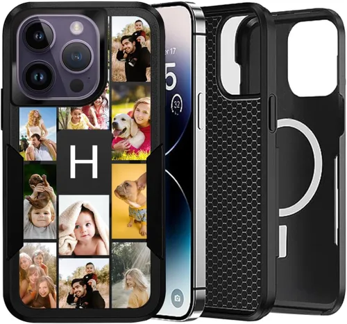 Vista 9 de Funda magnética personalizada para iPhone 17 Air 16 15 14 Pro Max Plus 13 12 11, personaliza el nombre del texto de la foto y imagen, imanes fuertes