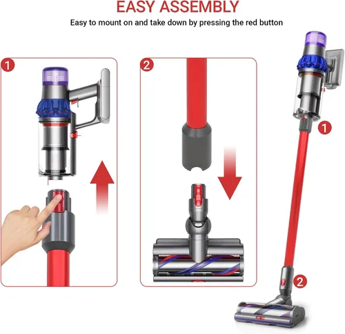 Vista 3 de Compatible con Dyson Wand, varita de liberación rápida, para aspiradora inalámbrica V7, V8, V10, V11 V15, repuesto de tubo de vacío (azul)