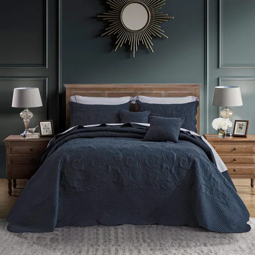 Vista 19 de Colcha extragrande tamaño King, diseño de patrón paisley, funda de cama ligera, reversible, 5 piezas, 100% microfibra, amarillo marfil Cobertura