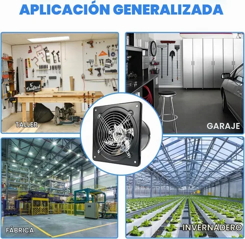 Vista 8 de iMeshbean Extractor de 12 pulgadas, ventilador de escape de pared 1226CFM para cocina, baño, ventilador extractor de metal ideal para ático, garaje