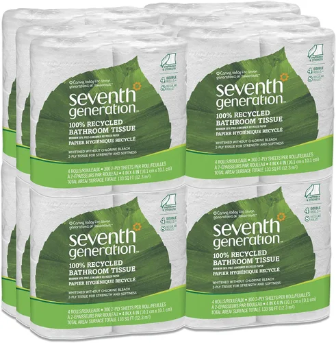 Vista 12 de Seventh Generation Papel higiénico, 100494_4pk, 1, 4 240 Sheets Per Roll, Extra Soft & Strong for Home & RV, Whitened without Chlorine Bleach, No
