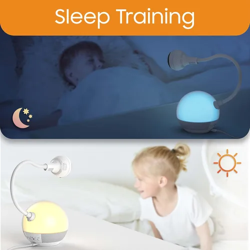 Vista 4 de CHILLAX DM600 Baby Mood Lite - Monitor inteligente para bebé con luz nocturna, sensor de temperatura, monitor de sueño con cámara HD, sonidos