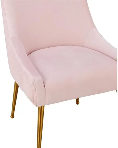 Vista 6 de Tov Furniture Beatrix - Silla auxiliar de comedor de terciopelo plisado (rubor)