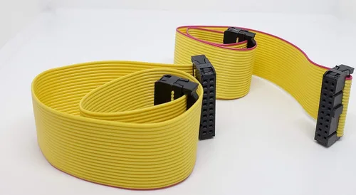 Vista 5 de Paquete de 5 conectores hembra IDC 2x10 20P 0.100 in 4.7 in 4 pulgadas, cable de cinta plano amarillo, filas dobles 20 pines paso FC F/F