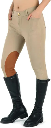 Vista 6 de Beroy Montura a Caballo -Pantalones para Mujer Ecuestre-Calzones - Mallas de Entrenamiento Ecuestre para Damas de Asiento Completo con Bolsillos