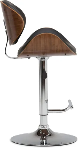 Vista 7 de SIMPLIHOME Marana - Taburete de bar giratorio ajustable, altura del asiento de 37 a 45 pulgadas, taburete tapizado en piel sintética vegana negra