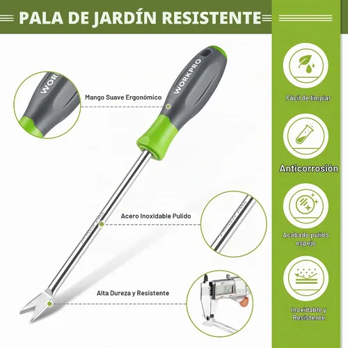 Vista 3 de WORKPRO Herramienta extractor de desbrozadora de diente de león de 11.5 pulgadas con mango suave