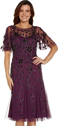 Vista 8 de Adrianna Papell Elegante vestido midi con cuentas para mujer