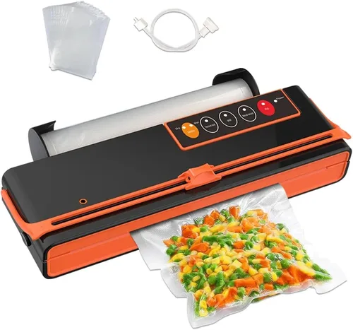 Vista 7 de Máquina selladora al vacío, Máquina selladora al vacío de alimentos,Envasador de desgasificador para productos con cortador,Embalaje de aire