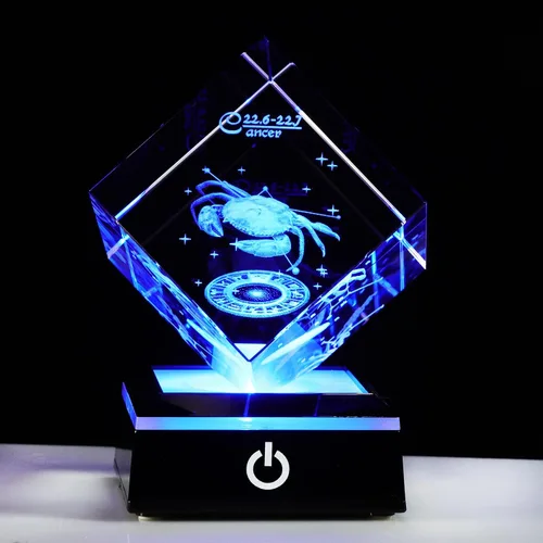 Vista 9 de Regalos de astrología del zodiaco Capricornio con cristales 3D para mujeres y hombres, figura de cristal de Capricornio, decoración de constelación