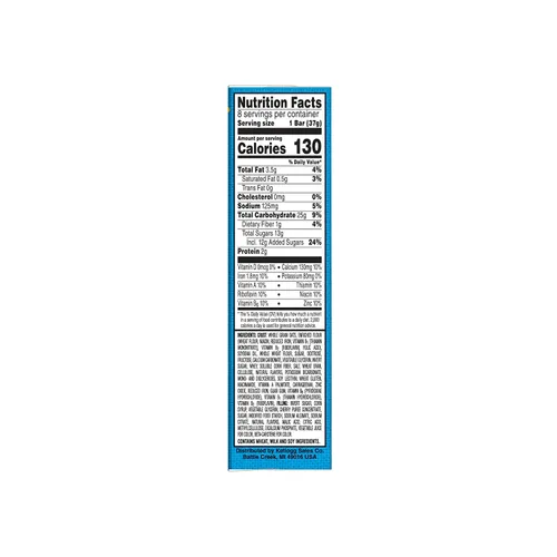 Vista 3 de Kellogg's Nutri-Grain, barras de desayuno horneadas suaves, cereza, hechas con grano entero, 10.4 onzas (8 unidades)