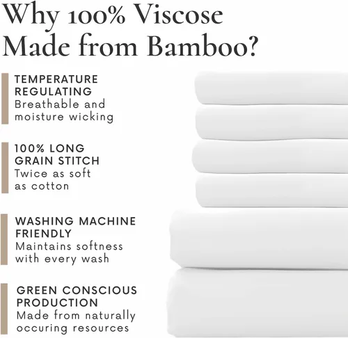 Vista 6 de Juego de sábanas Bamboo Bay 100% de viscosa de hojas de bambú (6 piezas)