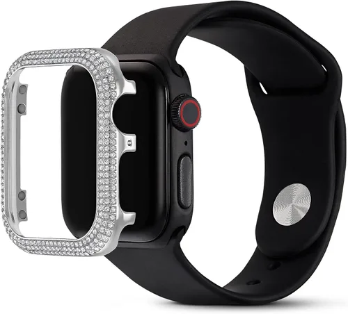 Vista 3 de Funda para Smartwatch Swarovski Sparkling compatible con Apple Watch Series 4 y 5, 40mm, tono plateado