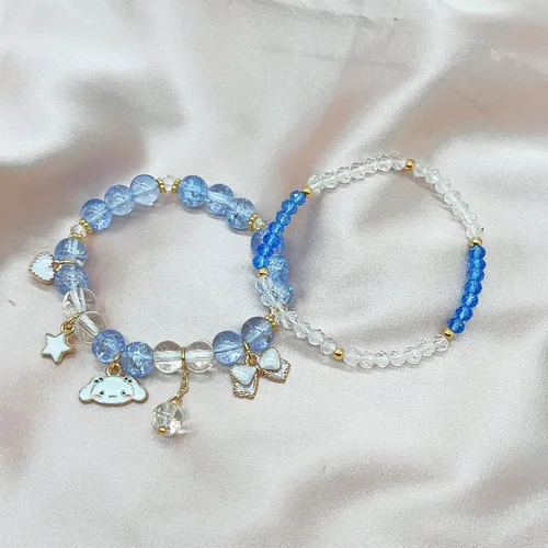Vista 6 de ZMANYIJEW Pulsera de cuentas de cristal para mujer, lindas pulseras de cuentas a juego para mejor amiga