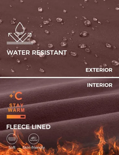 Vista 5 de CRZ YOGA Womens Fleece Lined Soft Leggings 26.5" - Lounge Yoga Winter Warm Water Resistant High Waist Casual Thermal Pants