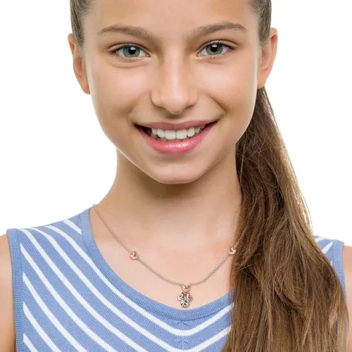 Vista 2 de Disney Minnie Mouse Sterling Silver Crystal Pendant Necklace, 18" Chain, Officially Licensed