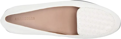 Vista 5 de Aerosoles Brielle - Zapatos planos de ballet para mujer, Blanco