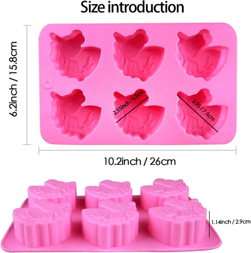 Vista 2 de Molde de silicona de unicornio para crayones de caballo, molde de silicona para bombas de baño de unicornio, moldes para jabón, dulces, chocolate