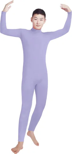 Vista 8 de Shinningstar Zentai Unitard - Body de manga larga con cuello alto y elastano para hombre Verde militar
