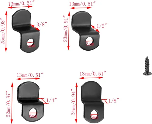 Vista 2 de 40 Clips de Lona Desplazados con Tornillos Clips de Metal Negro para Marco de Fotos Abrazaderas de Espejo Clips de Espejo Desplazados de Servicio