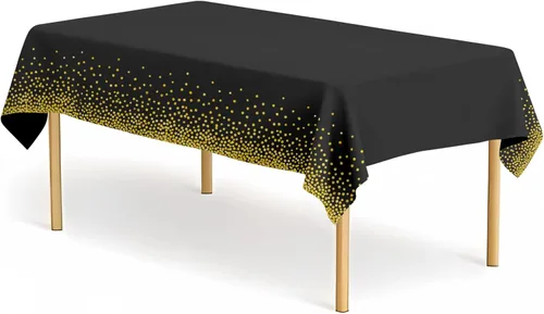 Vista 14 de Paquete de 2 manteles de plástico a cuadros en blanco y negro para fiestas, desechables de 54 x 108 pulgadas, mantel rectangular con bandera a