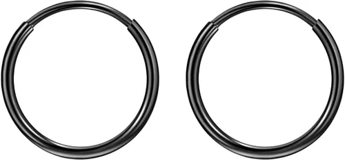 Vista 19 de FANSING Aretes de aro para mujer, aretes de aro de cartílago de moda, aretes de acero quirúrgico para hombre