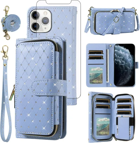 Vista 137 de Funda para teléfono iPhone 6 6S con cremallera y protector de pantalla con protector de pantalla, correa de cordón cruzado, ranura para iPhone 6 Six