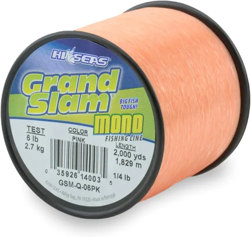 Vista 34 de HI-SEAS Línea de pesca de monofilamento Grand Slam - Fuerte y resistente a la abrasión en transparente, rosa, verde, azul humo, amarillo Amarillo