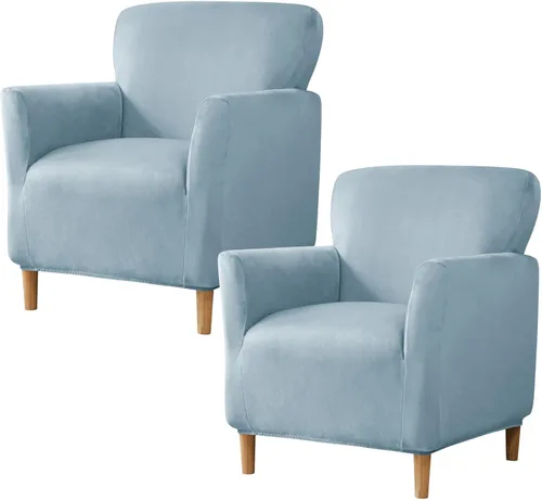 Vista 19 de HAOYONG - Funda elástica de terciopelo para silla de banquete, fundas para sillas de 1 pieza, fundas para sillones de sofá, funda suave para sillón