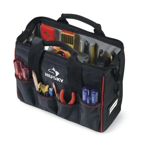 Vista 4 de Husky 71787-2N09 14" L X 6" W X 11" H Bolsa de boca grande para herramientas y accesorios