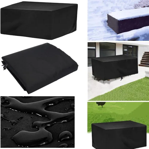 Vista 4 de Cubiertas para muebles de patio, cubierta impermeable para sofá al aire libre de 48 x 36 pulgadas, cubierta para juego de comedor al aire libre
