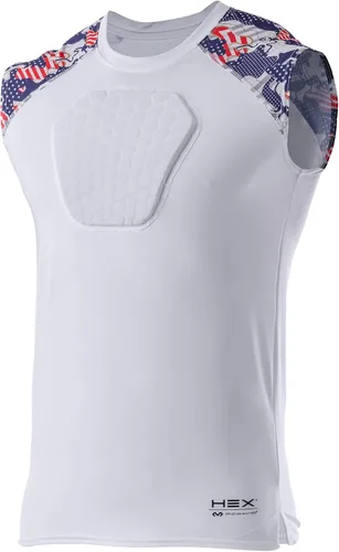 Vista 9 de McDavid HEX Chest Protector Shirt Heart Guard Sternum Compression Padded Shirt for Football, Lacrosse, Softball Rugby - Youth Negro