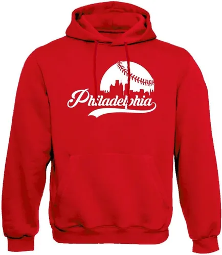Vista 21 de Xtreme Apparrel Cityscape Skyline - Sudadera con capucha para hombre para fanáticos del béisbol