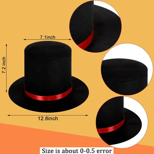 Vista 3 de Snowman Costume Kit Christmas Winter Frosty Costume Snowman Hat with Red Band Carrot Nose Scarf Gloves Pom Pom Balls
