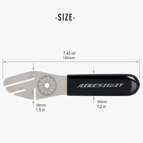 Vista 7 de Rotor Truing Fork Herramienta de alineación de disco de bicicleta Llave de freno de bicicleta, herramienta de alineación de almohadilla de freno
