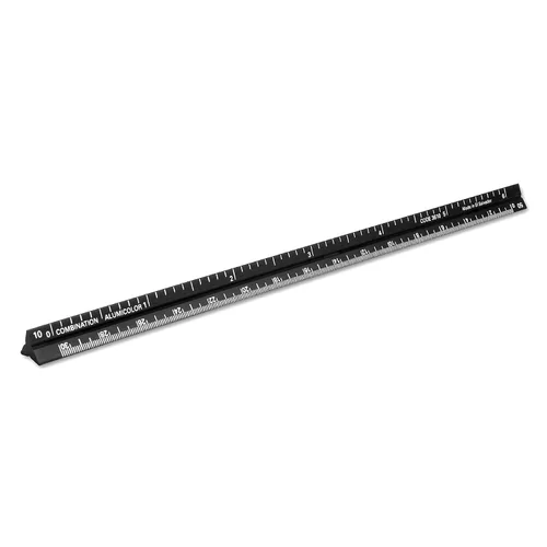 Vista 24 de Alumicolor Regla Métrica de Bolsillo para Arquitecto de Aluminio, 15CM, Negro